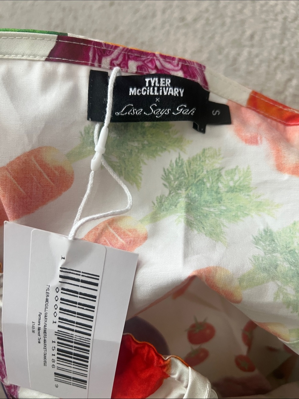 Lisa Says Gah Tyler Mcgillivary Farmers Market Vegetables Print Skirt AND top sm - Picture 6 of 12